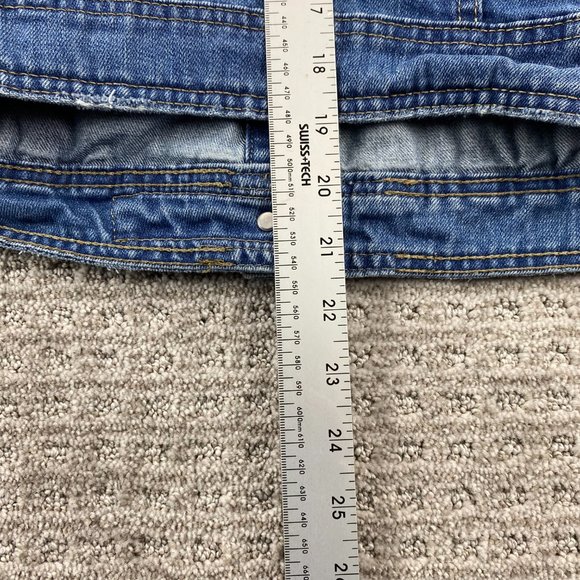 Velvet Heart Jean Jacket Women Large L Blue Denim Button Up Casual Distressed - Picture 11 of 12